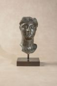 A Roman bronze bust of a woman
