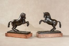 Manner of Giambologna, (Flemish working in Italy, 1527 - 1608), a pair of patinated bronze models of