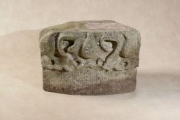 A Mediaeval English carved limestone corbel