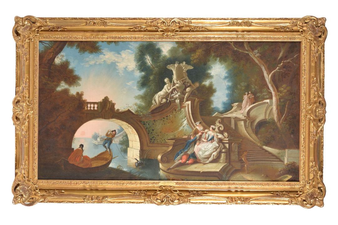 Circle of Jacques de Lajoue (French 1687-1761)Scene galante dans un parc - Image 2 of 4