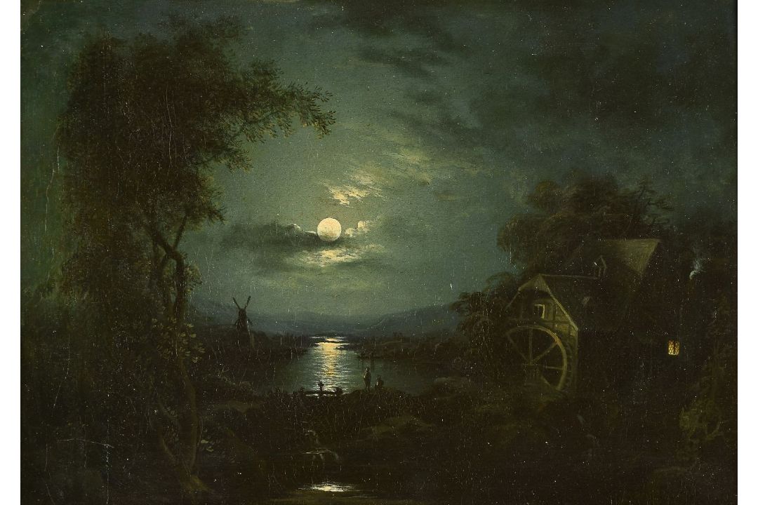 Circle of Sebastian Pether Moonlight over mill - Image 1 of 3