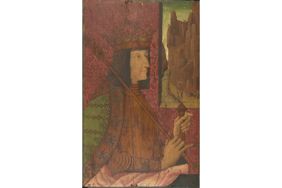 Continental School (19th century)Portrait of a king in armour, side profile - Image 1 of 3
