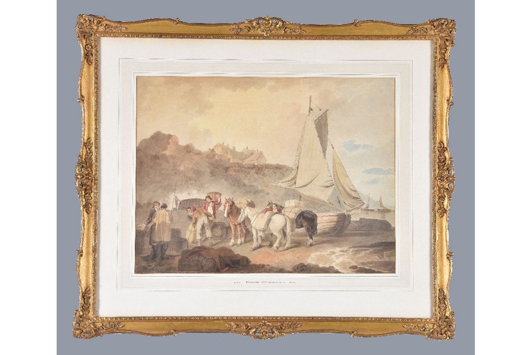Francis Wheatley (British 1747-1801)Unloading the catch - Image 2 of 3