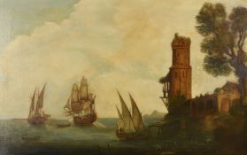 Continental School (18th century)British ships at a port