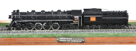 A HO gauge brass model of a Canadian National Rail Northern Class 4-8-4 U-2-g tender locomotive No 6