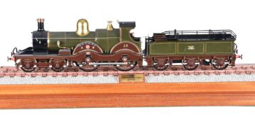 A fine gauge 1 model of a Great Western Railway Armstrong Class 4-4-0 tender locomotive No 16 ‘Brune