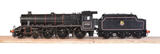 A gauge 1 model of a Class 5MT Stanier' Black 5’ tender locomotive No 45080
