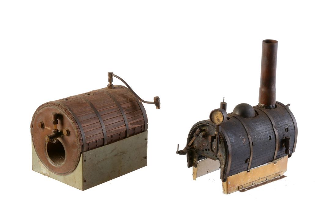 Two horizontal marine boilers with wooden lagging - Image 2 of 3