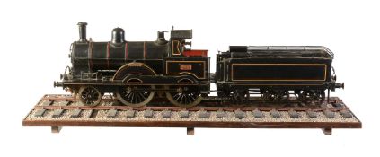 A well-engineered model of a 3 ½ inch gauge 2-4-0 tender locomotive No 619 ‘Mabel’