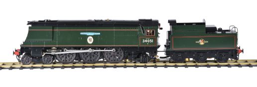 An Aster gauge 1 live steam tender locomotive No 34051 ‘Winston Churchill’