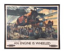 λ Terence Cuneo. (1907-1996) British Railways coloured lithograph print ‘An Engine is Wheeled’