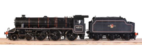 A gauge 1 model of a Class 5MT Stanier' Black 5’ tender locomotive No 45010