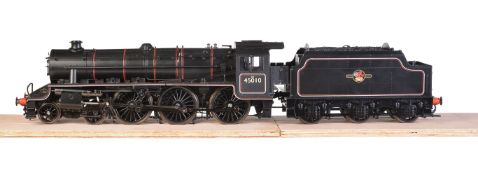A gauge 1 model of a Class 5MT Stanier 'Black 5’ tender locomotive No 45010