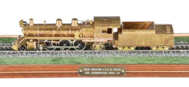 A HO gauge brass model of a Great Northern Railroad Class H-4 4-6-2 Pacific tender locomotive