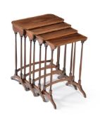 A George III mahogany nest of four quartetto tables