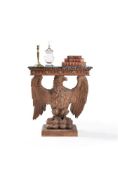 A carved pine pier table