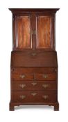 A George II mahogany bureau bookcase