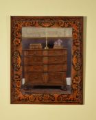 A William & Mary walnut, ebonised and marquetry decorated wall mirror