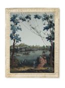 A Chinese Export reverse mirror Painting, Qing Dynasty, last quarter of the 18th century,