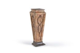 A George III faux marble painted pedestal, late 18th century, of tapered form, the panelled sides