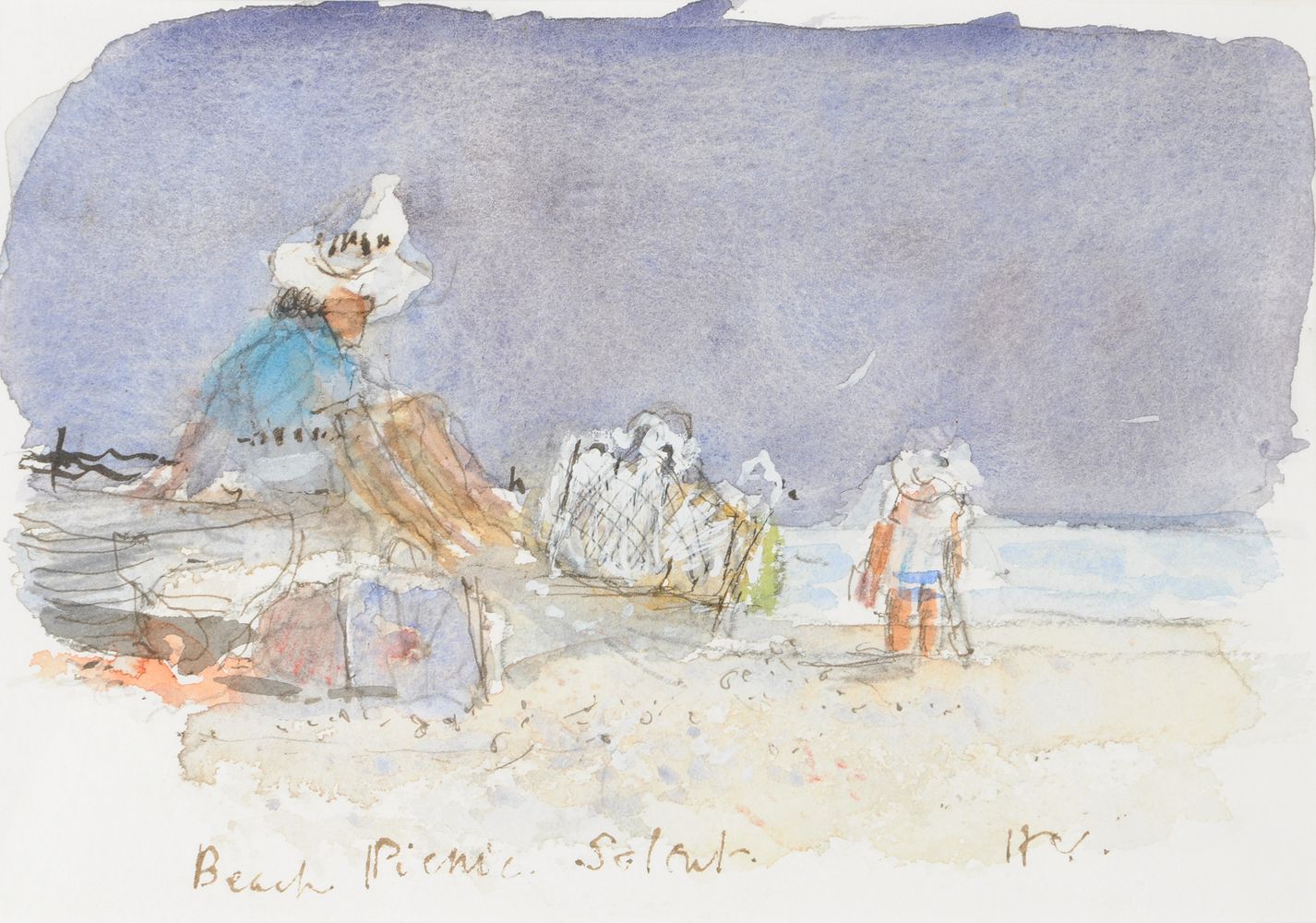 Sir Hugh Casson (British 1910-1999), Beach Picnic, Solent