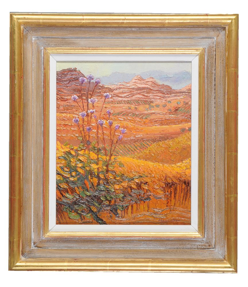 Alan Cotton (British b. 1938), Cyprus - Hillside Crops and Thistles near Durousha - Image 2 of 3
