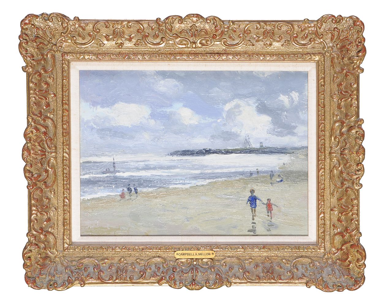 Campbell Archibald Mellon (British 1876-1955), Figures on a beach - Image 2 of 3