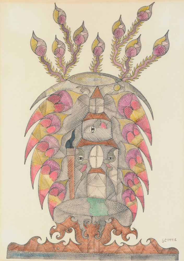 Scottie Wilson (Scottish 1888-1972), Head