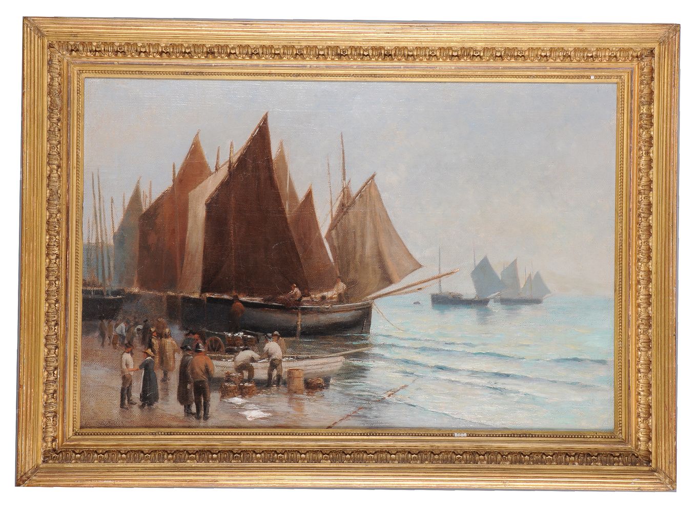Edmund George Fuller (British 1858-1940), Offloading the Catch - Image 2 of 3