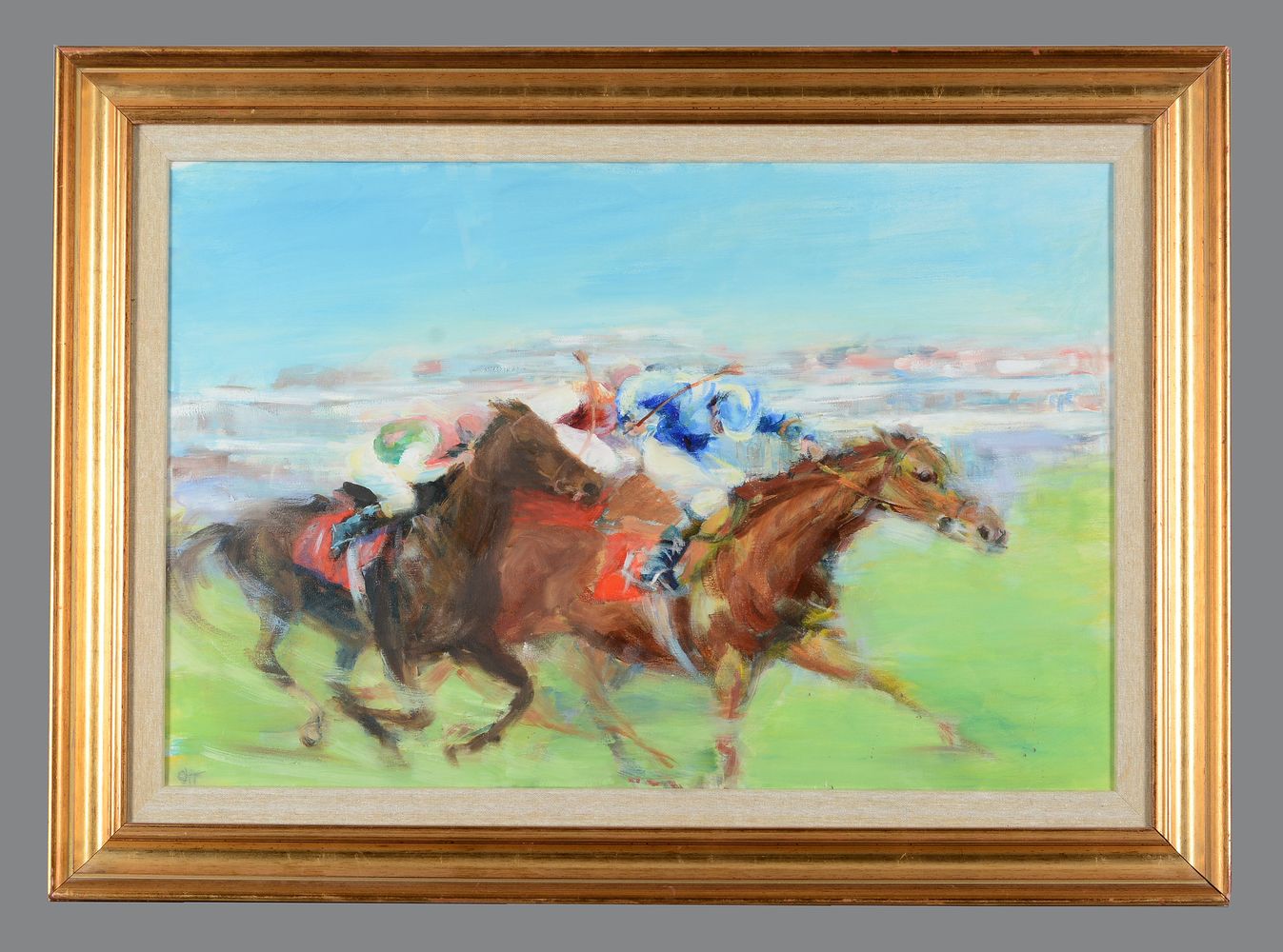 Constance Halford Thompson (British 20th century), Nashwan Breaks Through, Sandown - Image 2 of 3
