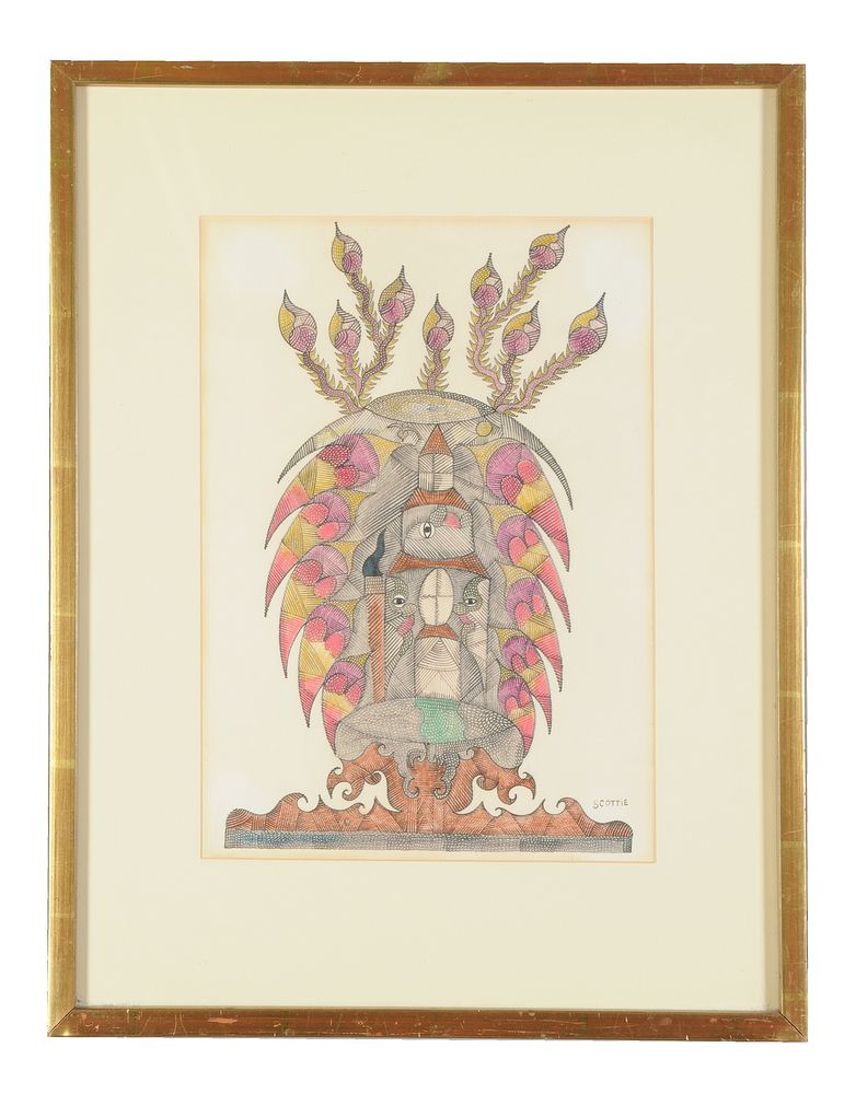 Scottie Wilson (Scottish 1888-1972), Head - Image 2 of 3