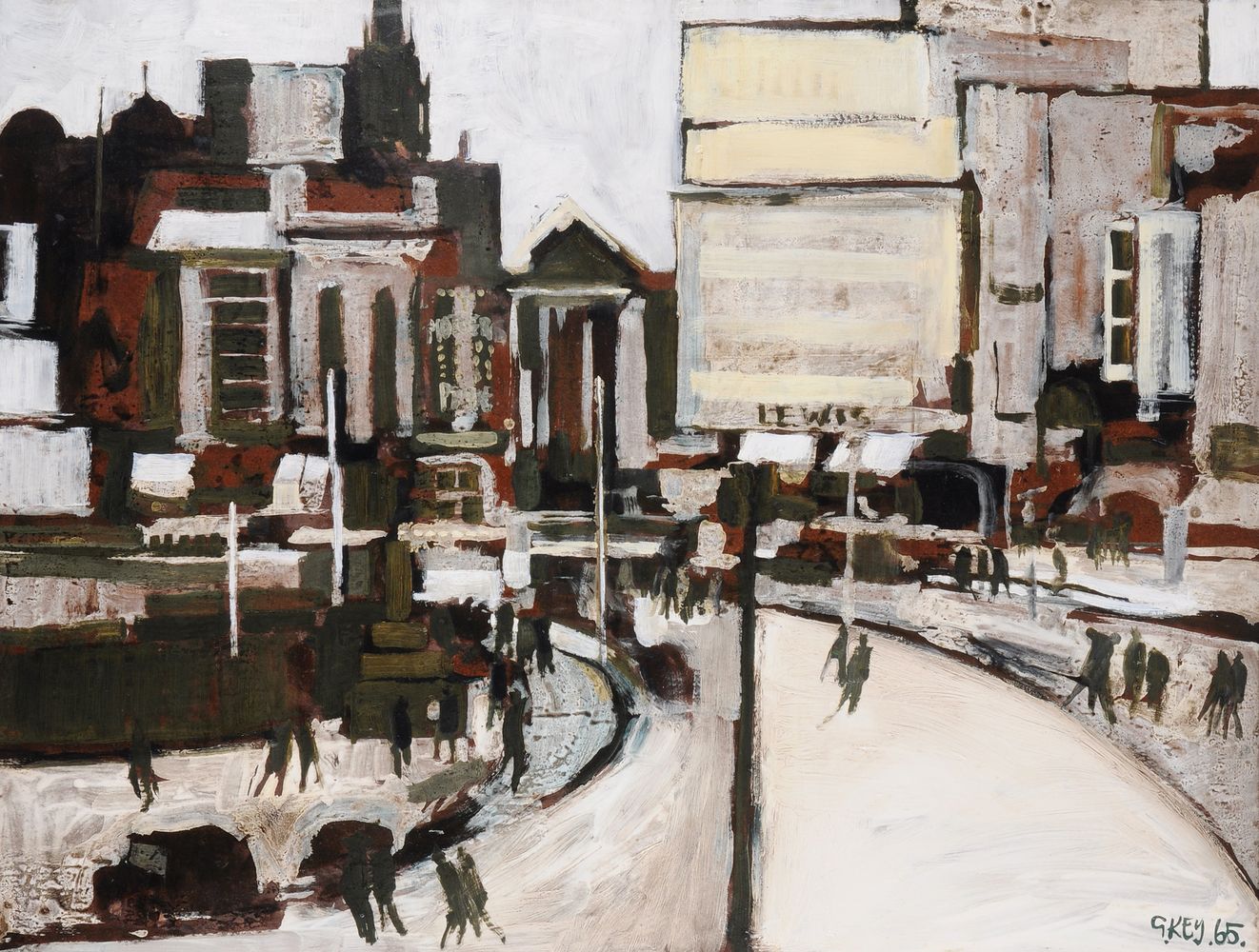Geoffrey Key (British b. 1941), Piccadilly, Manchester