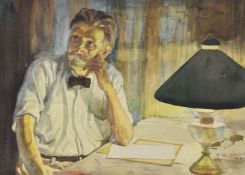 † Gajanan Sawlaram Haldankar (Indian 1912-1981), Portrait of Albert Schweitzer