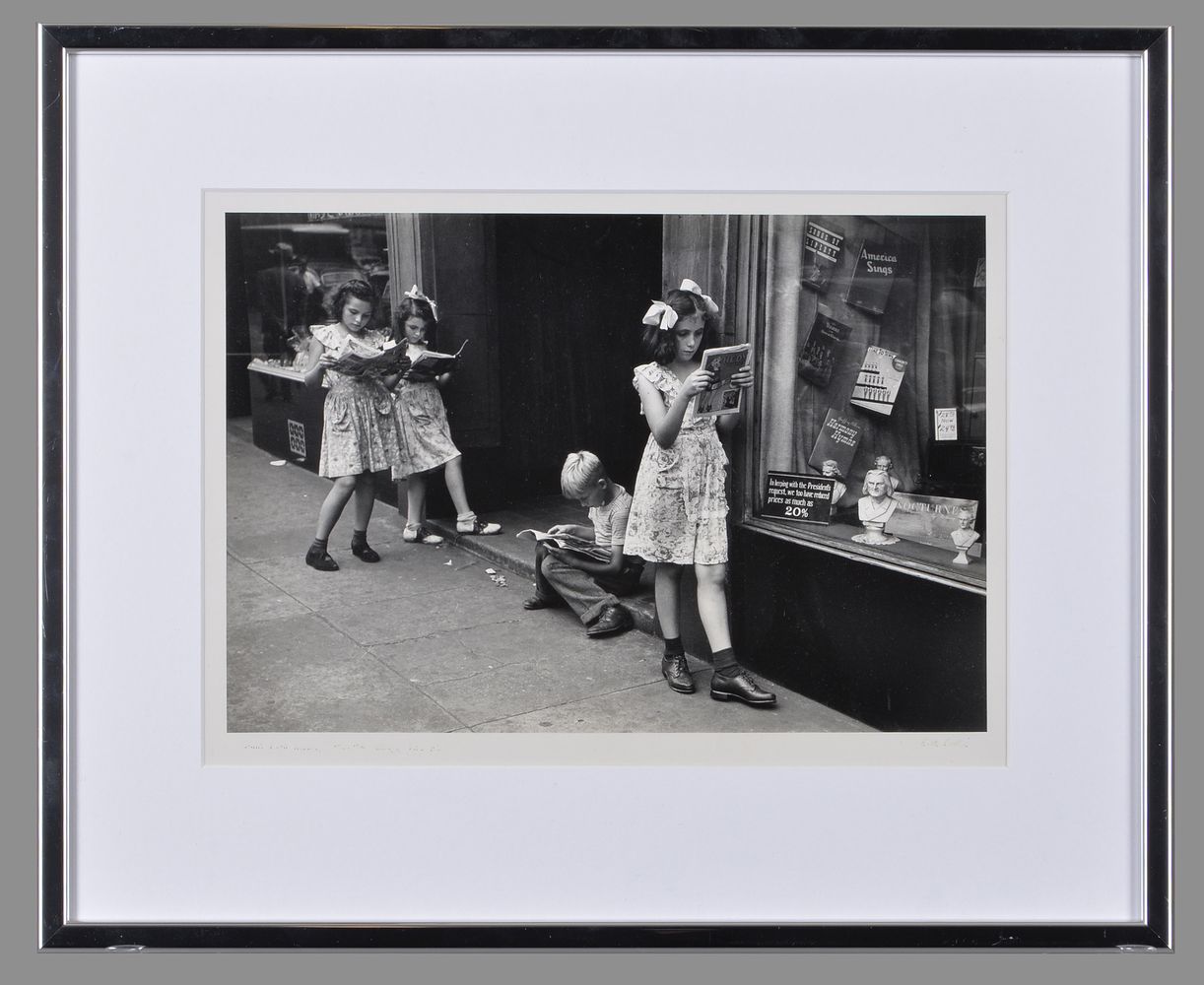 Ruth Orkin (American 1921-1985), Comic book readers, Greenwich Village, NYC - Image 2 of 2