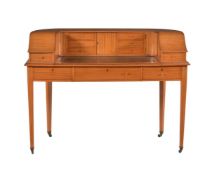 An Edwardian satinwood Carlton House desk