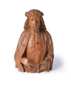 A South German, probably Bavarian or Swabian, sculpted pine bust of Christ as Schmerzensmann, late 1