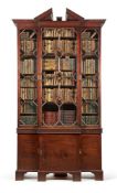 A George II mahogany breakfront library bookcase, circa 1755