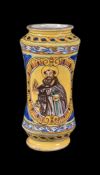 A Sicilian Maiolica albarello, circa 1660