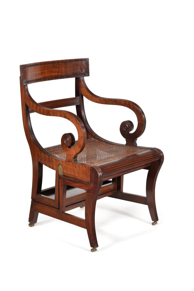 A Regency mahogany metamorphic library chair, supplied by Thomas Weeks, circa 1815