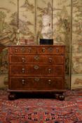 A William & Mary burr walnut, burr oak and feather banded chest of drawers, circa 1690