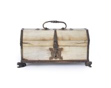 ϒ A south German gilt copper mounted ivory casket, circa 1600