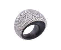 A diamond and ebony 'Pirouette' ring by Vhernier