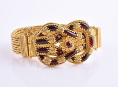 An Hellenistic style handmade woven gold bracelet by Natalia Josca