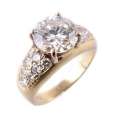 A diamond single stone ring
