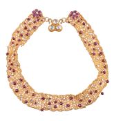 A textured gold wire collar by Natalia Josca