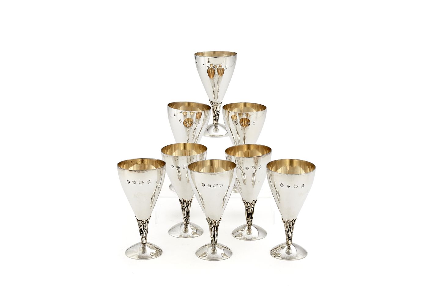 A set of eight silver goblets by P. H. Vogel & Co.
