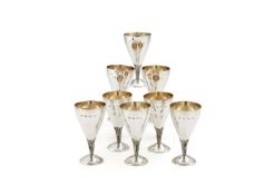A set of eight silver goblets by P. H. Vogel & Co.