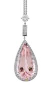 A morganite and diamond pendant