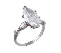 A diamond single stone ring