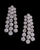A pair of diamond earrings